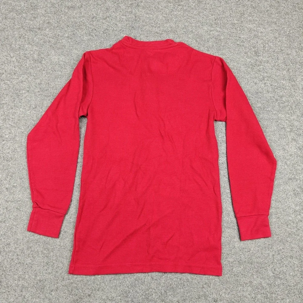 Galaxy By Harvic Thermal Shirt Mens Small Red Long‎ Sleeve Henley Undershirt
